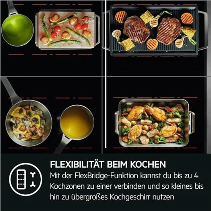 AEG TI84IF0FRB, Induktionskochfeld autark 80cm mit FlexBridge®-Kochzone, PowerSlide Ankoch-Automatik und Hob²Hood-Funktion, Made in Germany – Bild 3