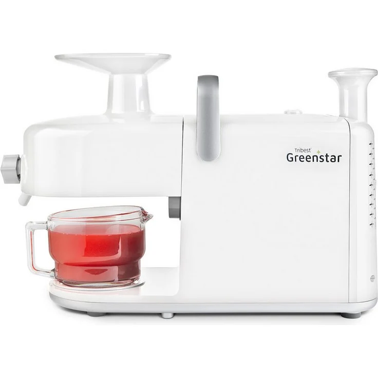 Tribest Entsafter Greenstar GS 5, Saftpresse mit Doppelpresswalzen aus Edelstahl und 3-Stufen-Presstechnik, Silber