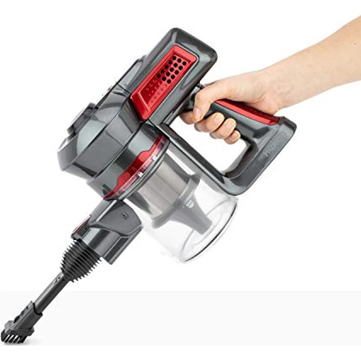 H.Koenig Kabelloser Handstaubsauger ohne Beutel UP810 - EasyClean+ - 2 Geschwindigkeitsstufen-leistungsstark-leicht-leise - 160 W-multifunktional für Haus Auto Büro, rot, 0.8 liters – Bild 4