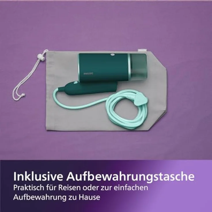 Philips Dampfglätter STH 3020/70, 1000 W, kompakt und einklappbar, grün – Bild 4