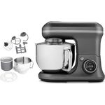 MEDION Küchenmaschine MD18420 (1.200 Watt, 8 Stufen, digitales Display, 5 Liter Edelstahlschüssel, Eisschüssel) Anthrazit