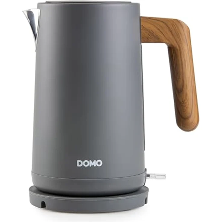 Domo DO9268WK Wasserkocher 'Wood You' - 1,7 L - mattgrau mit 360° drehbarer Basisstation – Bild 5