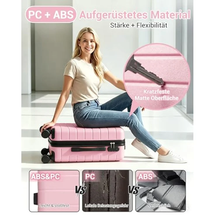 Shavont Koffer Mittelgroß 66cm L, Leichter Hartschalenkoffer mit 4 leisen Spinner-Rädern und 58,14 L Volumen – Bild 3