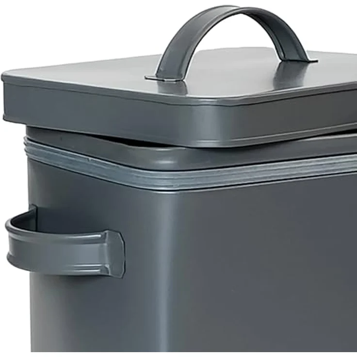 relaxdays Vorratsdose 2x Luftdichte Metallbox mit Dosierlöffel, anthrazit, 6,5 l Volumen, Gummidichtung, feuchtigkeitsbeständig – Bild 6