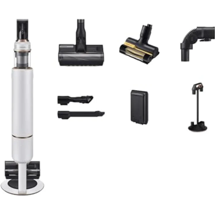 Samsung Bespoke Jet Plus Pet VS20B95823W Handstaubsauger + Reinigungsstation 2.0 580 W 210 AW, weiß/schwarz – Bild 4