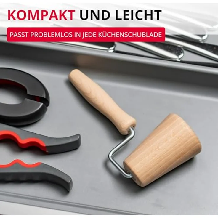 Westmark Backformroller für runde Backformen, Konisch geformt, Buchenholz, Durchmesser: 5,3 cm, Hellbraun, 30032270 – Bild 9