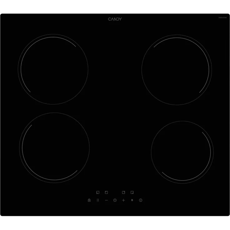 Candy Idea CII647CCAR, Schwarz, Integriertes 60 cm Zonen-Induktionskochfeld mit 4 Kochzonen und Touchsteuerung