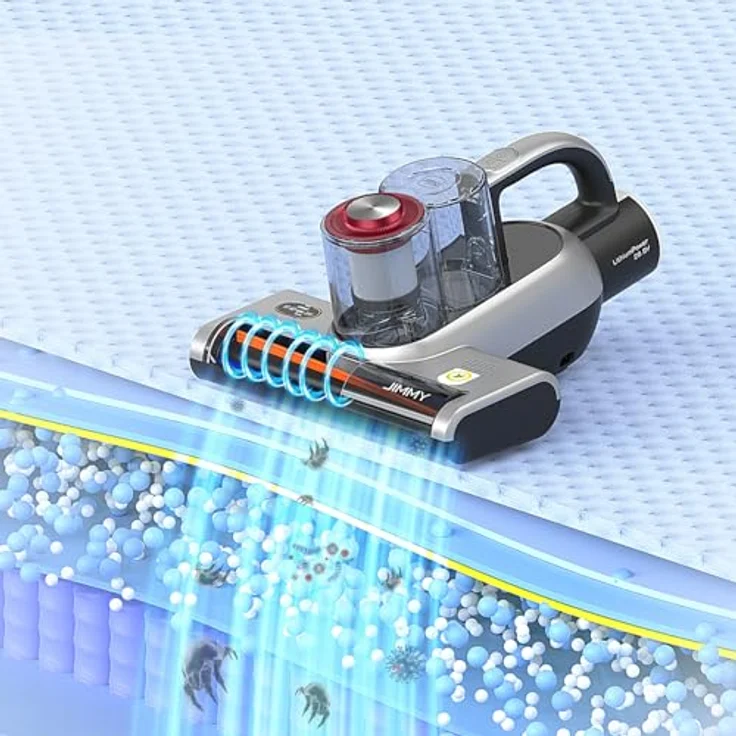 Jimmy BD7 Pro Milbensauger Kabellos Wiederaufladbar mit UV-C Licht & Ultraschall Sterilisation, Grau – Bild 4