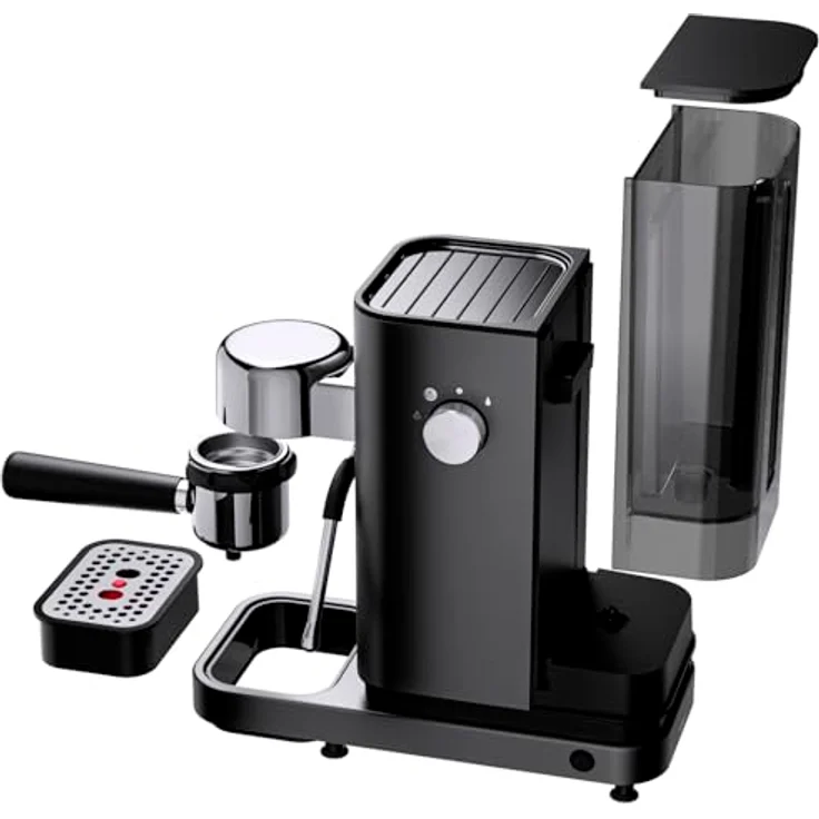 WMF Lumero Espressomaschine, kompakt in Stone Grey, 15 bar, 1350 Watt, integrierte Milchschaumdüse, dezente LED-Beleuchtung – Bild 2