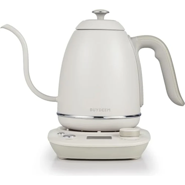 BUYDEEM K821 Elektrischer Schwanenhals-Wasserkocher, Edelstahl 18/8, variable Temperaturregelung 40-100°C, Warmhaltefunktion & integrierter Brüh-Timer, 0,8 L – Bild 1