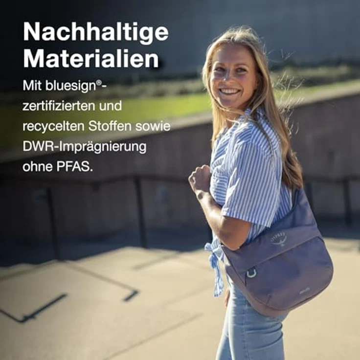 Osprey Daylite Crossbody Pouch, kompakte Handtasche mit Flaschenhalter, schwarz, aus 100 % recyceltem Stoff – Bild 6