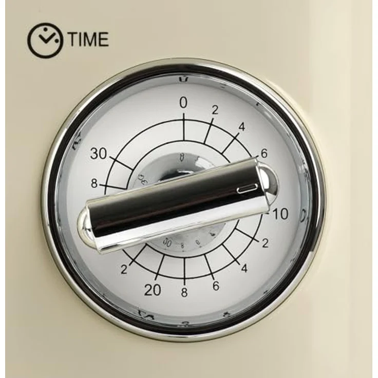 Girmi FM2105 Mikrowelle im Vintage-Design, Standgerät, 20 Liter Garraum, 700 + 800 Watt, Creme – Bild 6