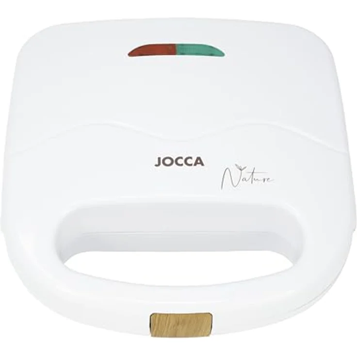 JOCCA Sandwichtoaster Nature-Linie, 2-Scheiben Sandwichmaker mit antihaftbeschichteten Grillplatten, modernen Holzoptik-Finish (weiß) – Bild 2