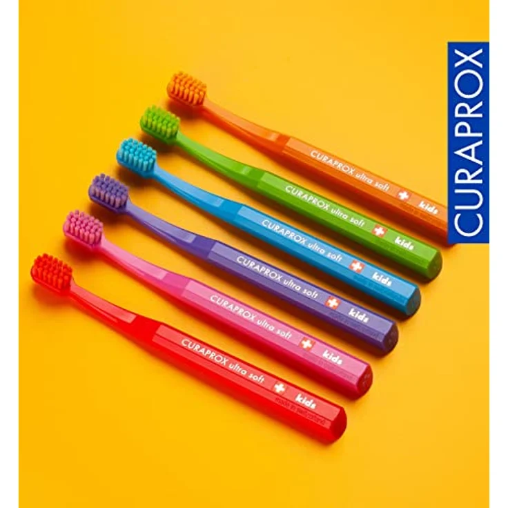 Curaprox CS Kids Toothbrush Ultra Soft CUREN Bristles Small Brush Head Random Color, Kinderzahnbürste mit sanfter Reinigung und lustigem Design – Bild 6