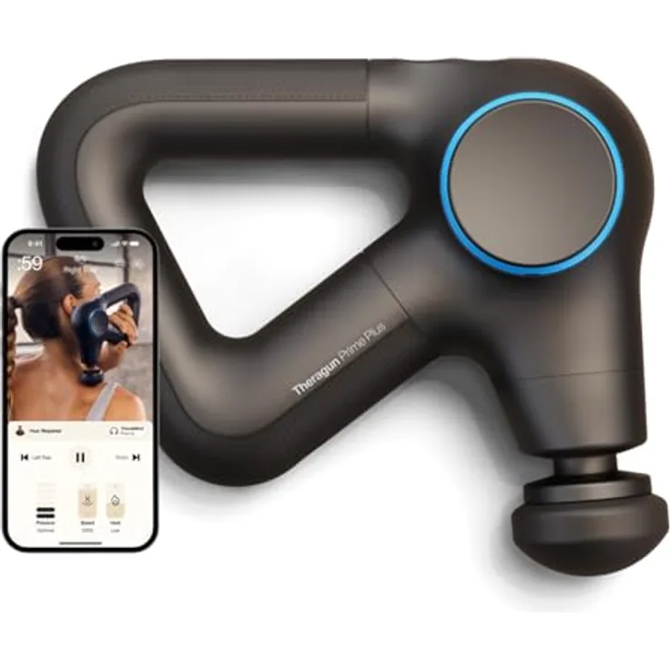 THERAGUN Prime Plus Heizfunktion, Leistungsstarke Massagepistole für Aufwärmung & Erholung - Leise Tiefengewebsmassage zur Schmerzlinderung in Nacken, Rücken, Beinen, Schultern & Körper (Prime Plus)