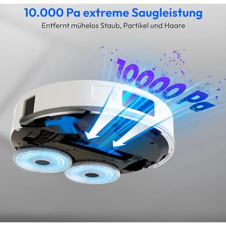 MEDION Saugroboter X55 SW+, 3-in-1 mit 10000Pa Saugkraft, Lasernavigation, Wischfunktion und Absaugstation – Bild 5