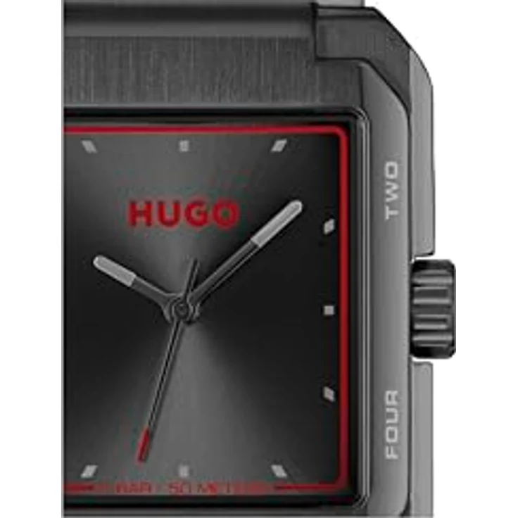 HUGO #THRIVE ANALOG Uhr mit DREI-Zeiger-Quarzwerk für Herren in Schwarz und Edelstahl – Bild 2