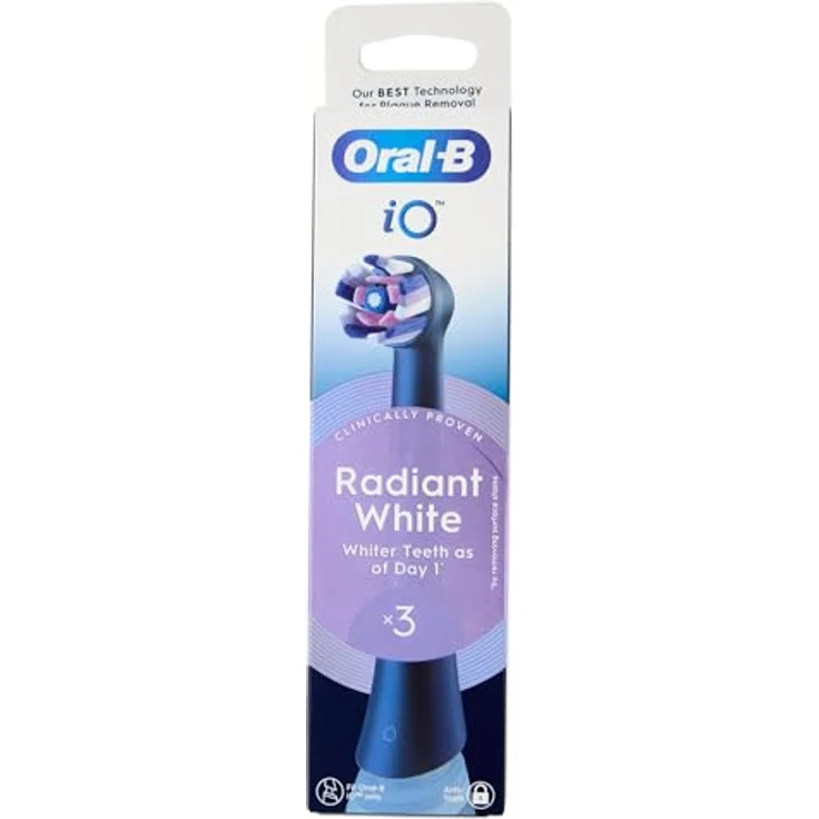 Oral-B iO Series Radiant White Black Ersatzköpfe, Plaque-Entfernung, Zahnaufhellung, 3 – Bild 1