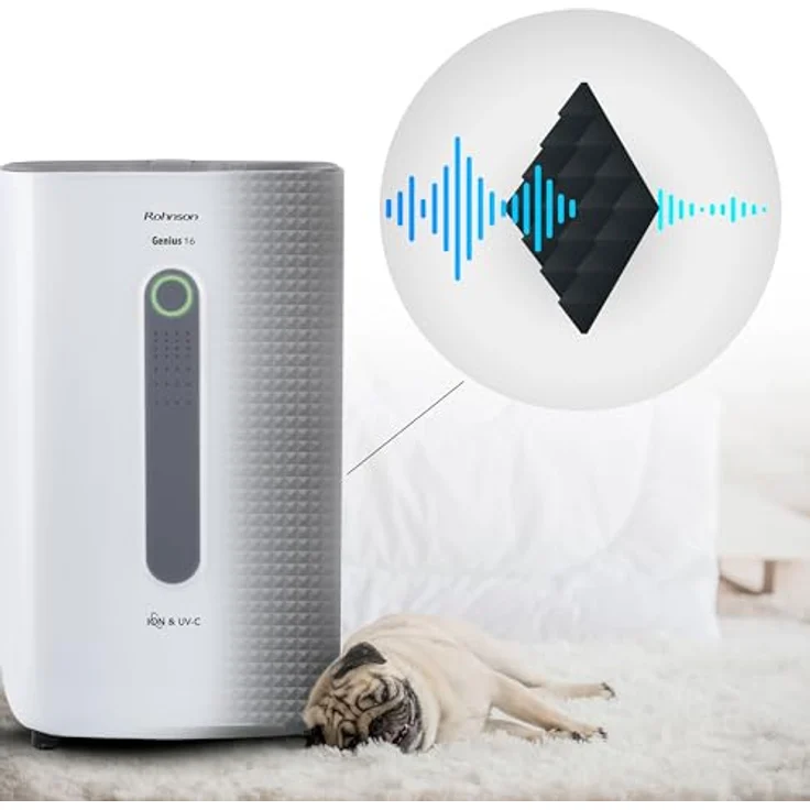 Rohnson R-9916W Genius 16, leiser elektrischer Luftentfeuchter für 100m² mit UV-C Licht, Wi-Fi Steuerung, Turbo-Boost und optionalem HEPA 13 Filter – Bild 4