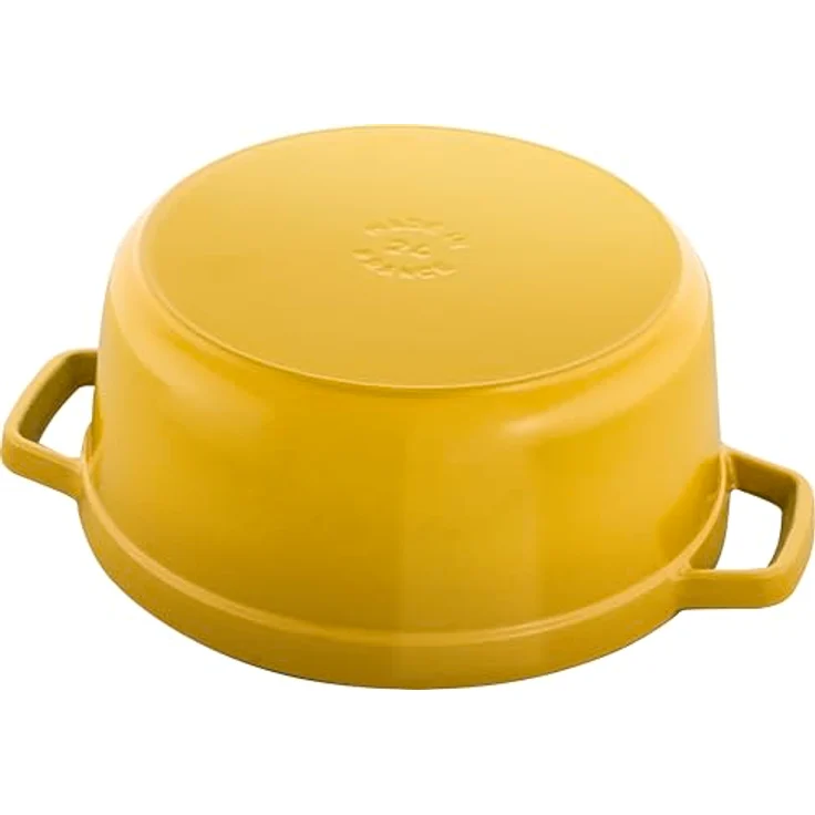 STAUB Gusseisen Bräter/Cocotte, Rund 24 cm, 3,7 L, Aromaregen Funktion, für alle Herdarten inkl. Induktion und Backofen, Citron – Bild 2