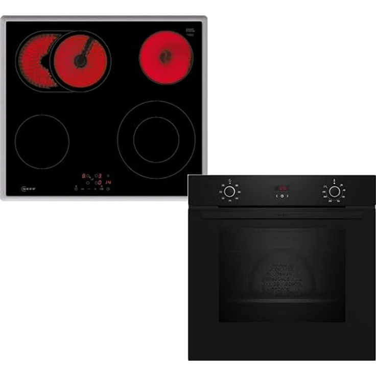 Neff Backofen-Set B1CCC0AK3 + T16SBN1L0, Einbau-Backofen mit CircoTherm®, 71 l Volumen, Elektrokochfeld mit 4 Kochzonen, Schwarz – Bild 1
