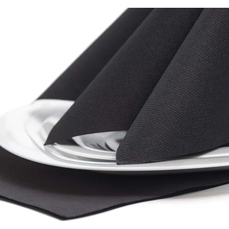 Papstar Servietten - Tissueservietten schwarz ''Royal Collection'' 40 x 40 cm, 1-4-Falz, ideal für Gastronomie, Haushalt oder Feste, #10452, 1 X 50er Pack – Bild 4