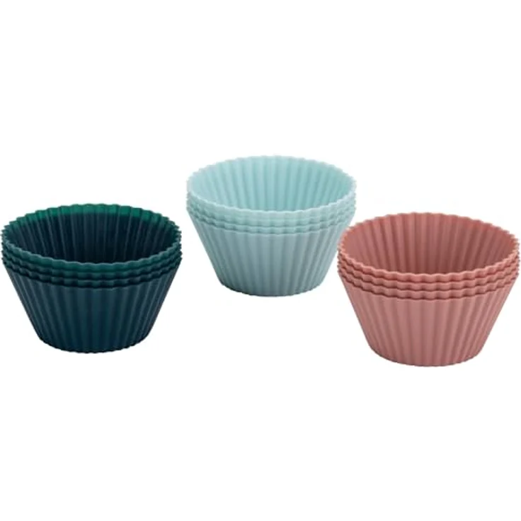 Dr. Oetker Silikon-Muffinförmchen Vintage Oster Manufaktur, 12-teiliges Set in drei Farben, temperaturbeständig aus hochwertigem Platinsilikon – Bild 4