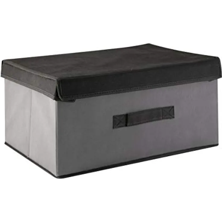 axentia Faltbox mit Deckel, grau/anthrazit, ca. 39 x 19 x 29 cm
