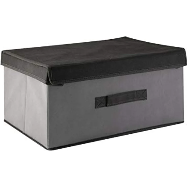 axentia Faltbox mit Deckel, grau/anthrazit, ca. 39 x 19 x 29 cm