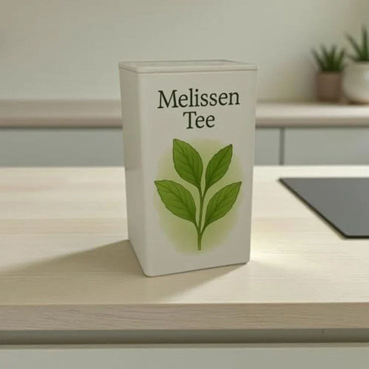 speecheese Grüne Ruhe Melissen Tee Dose, 900ml, mit botanischen Illustrationen und charmantem Spruch – Bild 2