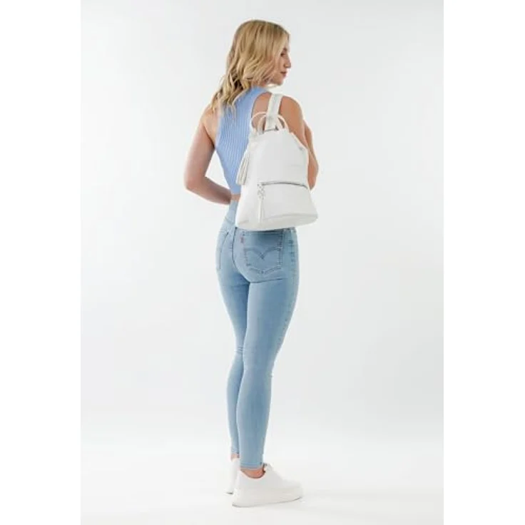 Tamaris Cityrucksack TAS Nele, Damenrucksack mit Echtleder-Optik, Reißverschluss-Fach, Feinsynthetik, schwarz – Bild 2