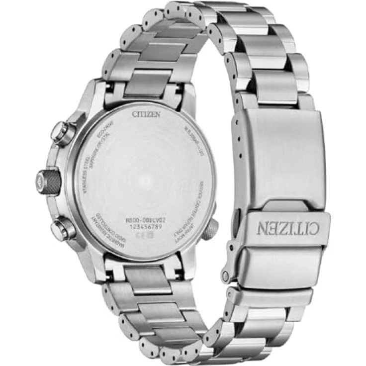 Citizen AT8300-58L Promaster Navihawk A-T, Herrenuhr Edelstahl mit solarbetriebenem Chronograph, blaues Zifferblatt, 20 ATM wasserdicht – Bild 4