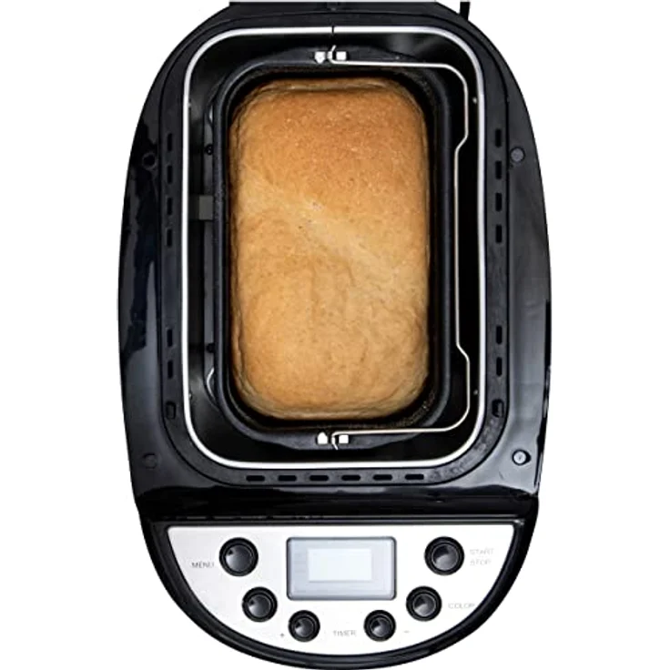 Gastronoma 18260001 Brotbackautomat, Brotbackmaschine 12 digitale Programme, automatisches Zutatenfach, für 1350 Gramm Brotlaibe, Sichtfenster, 13 Stunden Verzögerungs Timer, 60 Min Warmhaltefunktion – Bild 3