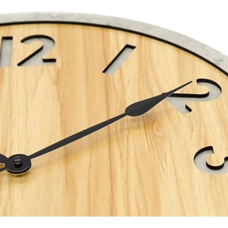 K&L Wall Art Große Vintage Wanduhr XXL MDF Holz Betonoptik Wanduhren ohne Tickgeräusche lautlos Holzoptik Retro Gross (Beton Optik 50cm) – Bild 5