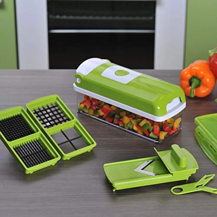 Genius Nicer Dicer Smart 7 Teile Kiwi Schneiden Würfeln Hobeln Obst- und Gemüseschneider Bekannt aus TV NEU – Bild 3