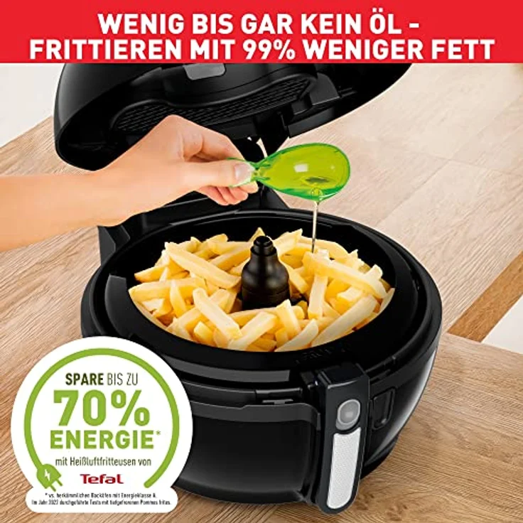 Tefal FZ7738 ActiFry Genius+ Heißluftfritteuse 1550 Watt, Fassungsvermögen: 1,2 kg, Timer, 9 automatische Menüs, Rührarm-System Schwarz – Bild 4