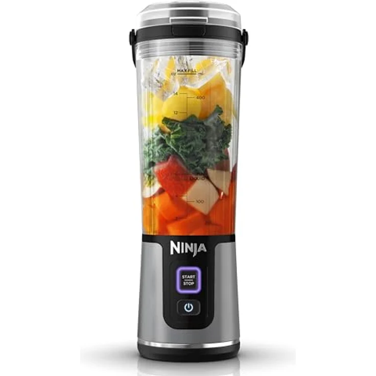Ninja Blast BC151EUBK, Schwarz, Tragbarer Mixer & Smoothie Maker, 530ml Becher mit Auslaufsicherem Deckel & Trinköffnung, Leistungsstark, Kabellos & Wiederaufladbar, Zerkleinert Eis & Gefrorenes Obst – Bild 1