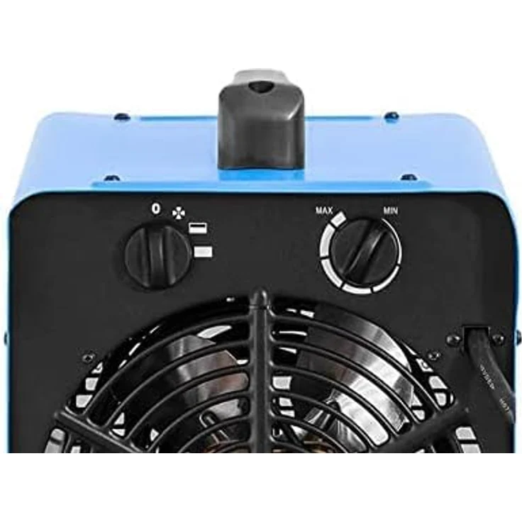 ALLEGRA Heizlüfter 9kw 400v Bauheizer Heizgebläse mit Thermostat – Starkstrom für Garage und Industrie 16A, elektrisch - Zeltheizung Baustelle 10 Kg, blau – Bild 5