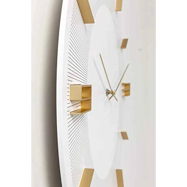 Kare 52052 Design Wanduhr Leonardo Weiß/Gold, 48,5x48,5x4,5cm – Bild 4