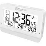 Miraval Germany Funkwecker digitaler LCD-Funkwecker Datum Temperatur 2 Alarme Hintergrundbeleuchtung Weiß
