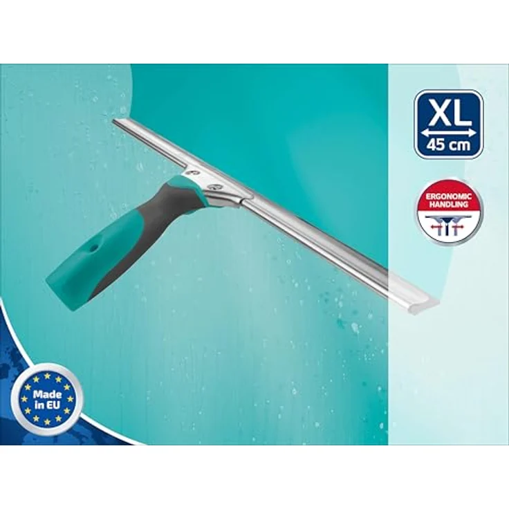Leifheit Professional Fensterabzieher 45 cm mit Weichgummigriff, Abzieher mit hochflexibler Gummilippe, Duschabzieher mit verschiebbarer Griffposition – Bild 3