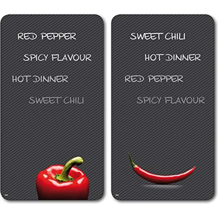 Kesper 3652513 Multi-Glasschneideplatte, 2-er Pack, Motiv: Chili, Maße: 52 x 30 x 1.2 cm – Bild 2
