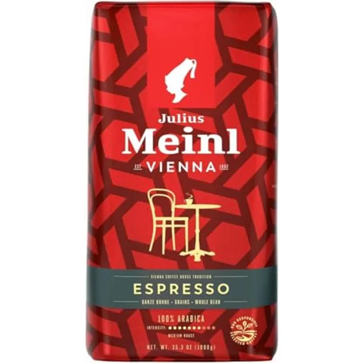 Julius Meinl Vienna Espresso, 100% Arabica Kaffeebohnen, 1000 g, ausgewogenes Aroma für Vollautomaten