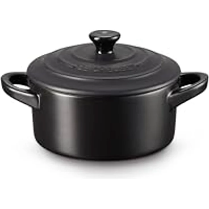 Le Creuset Mini-Cocotte- Bräter, Rund, 200 ml, 10 x 5 cm, Steinzeug, Schwarz – Bild 2