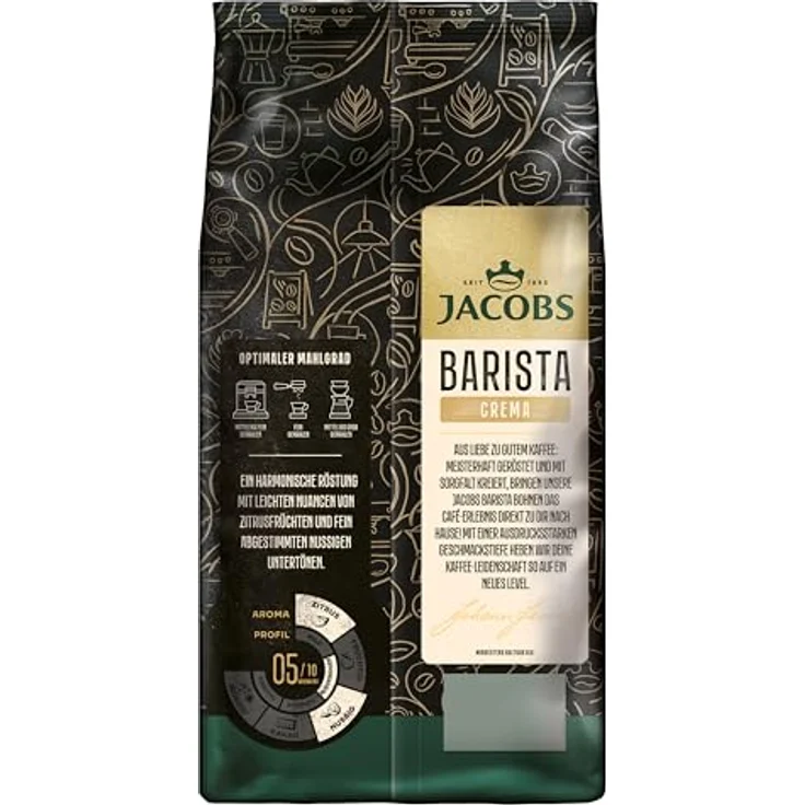 Jacobs Barista Editions Crema, Bohnenkaffee, ganze Bohnen, Röstkaffee, Kaffeebohnen, 1000 g – Bild 3