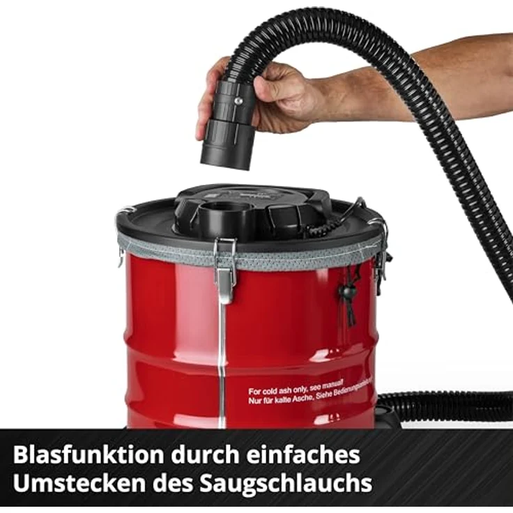 Einhell Aschesauger TC-AV 2032 DW, 850 W mit 175 mbar Saugleistung, 20 L Auffangbehälter, Faltenfilter, Blasfunktion, 1,2 m Schlauch, 2 m Kabel – Bild 5