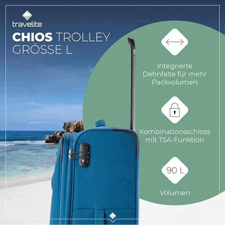 Travelite Chios Trolley L 78 Petrol, 90 l Volumen – Bild 2