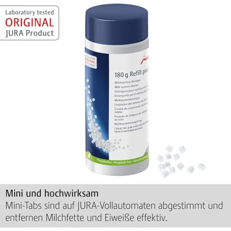 JURA Milchsystemreiniger Mini-Tabs Nachfüllflasche 180g – Bild 2