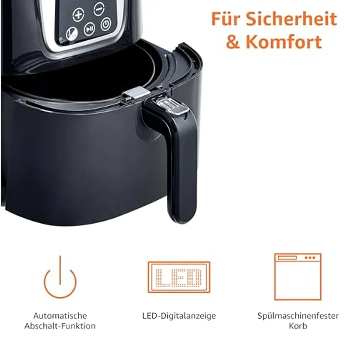 AmazonBasics ? Heißluftfritteuse, kompakt, 3 l, multifunktional, digital – Bild 5