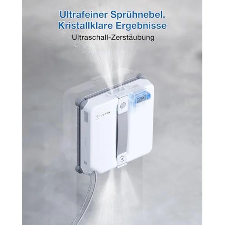 ECOVACS WINBOT Mini 2, Fensterputzroboter mit Appsteuerung, 50ml Wassertank, 230ml Reinigungslösung, Bürsten an allen Ecken, 3,5m Kabel – Bild 5